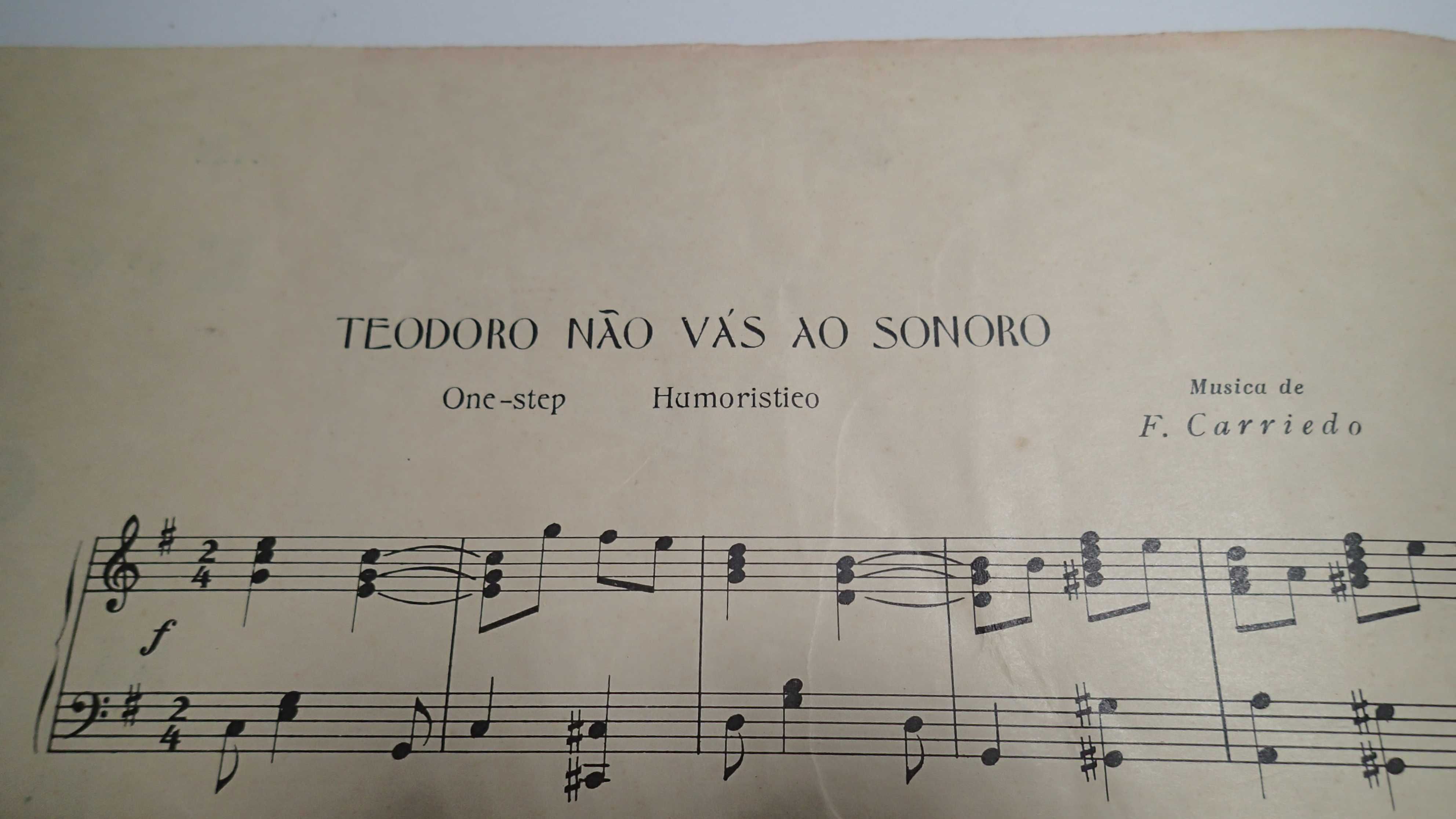 Pauta de Música da Revista " O Mexilhão"  " Teodoro não vás ao Sonoro"