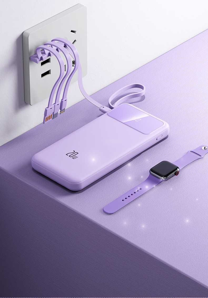 PowerBank Baseus Elf з 4-ма вбудованими кабелями на 20 000 mAh