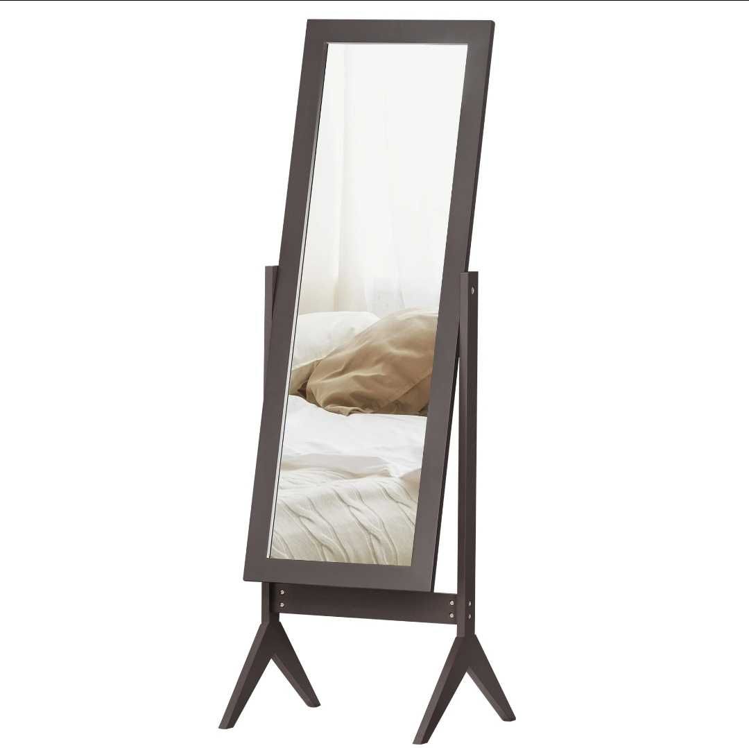 Wolnostojące lustro do sypialni, wysokie, z regulowanym kątem