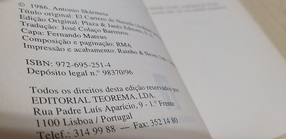 O Carteiro de Pablo Neruda.