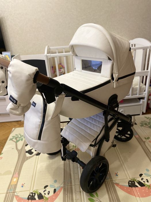 Дитяча Коляска 2 в 1 Kidex K-Style Diamond White Handle Brown