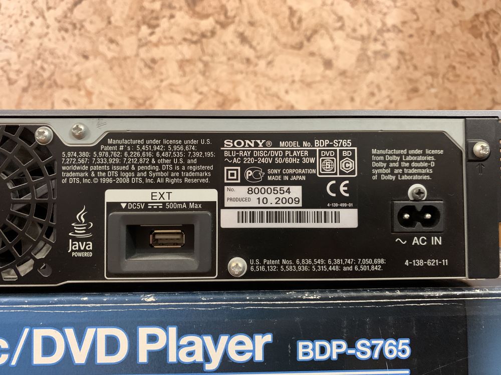 Blu-ray плеер Sony BDP-S765