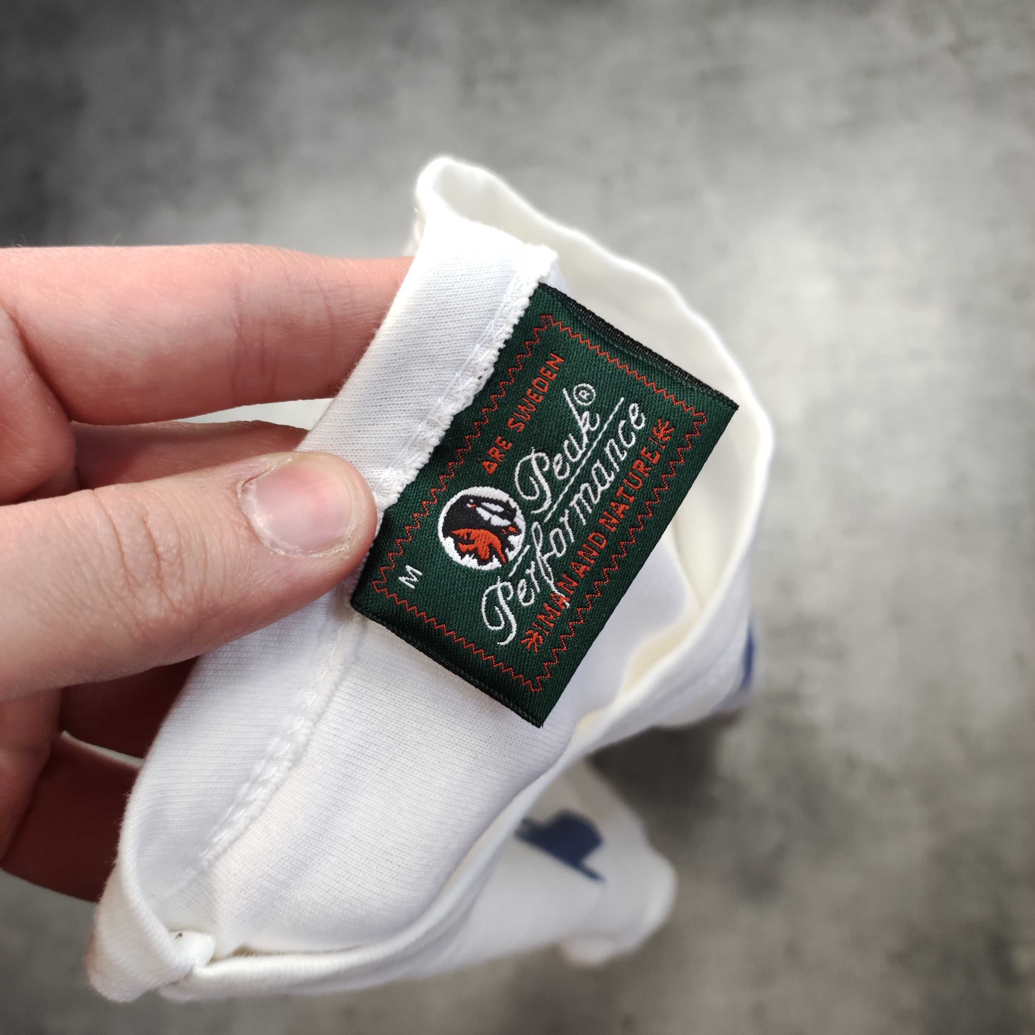 MĘSKA Koszulka PEAK Performance Biała Klasyczna Trekking Duże Logo
