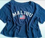 Crop top z napisem MALIBU