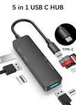 Адаптер концентратор 5-в-1 USB-C хаб для карт памяти и передачи данных