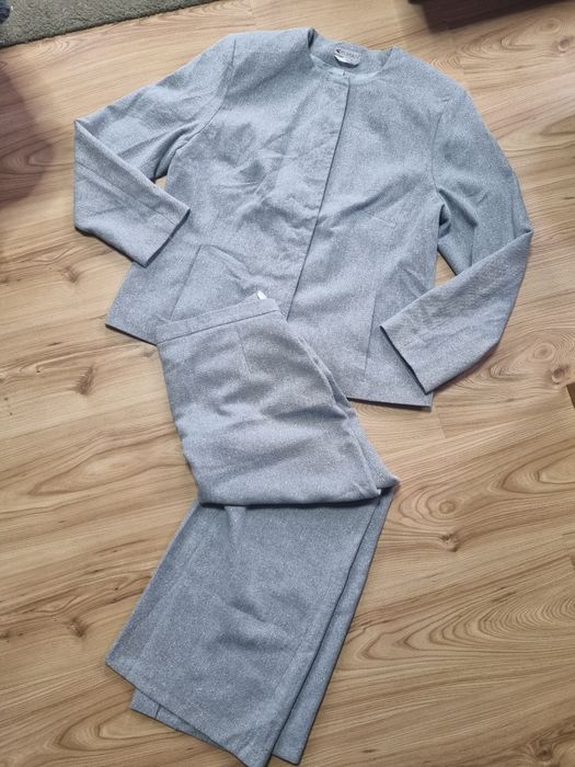 Garsonka szara żakiet spódnica rozmiar XL Tukan