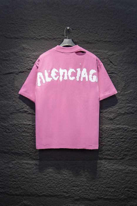 BALENCIAGA футболка мужская унисекс розовая