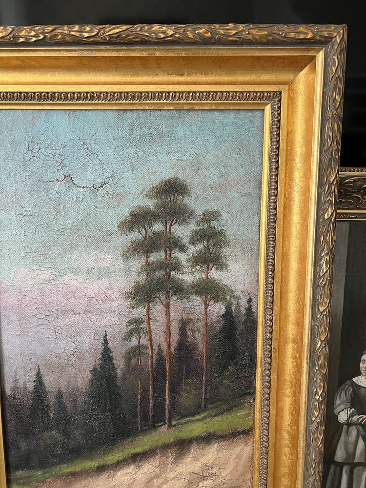 Картина маслом конец 19 века, пейзаж
