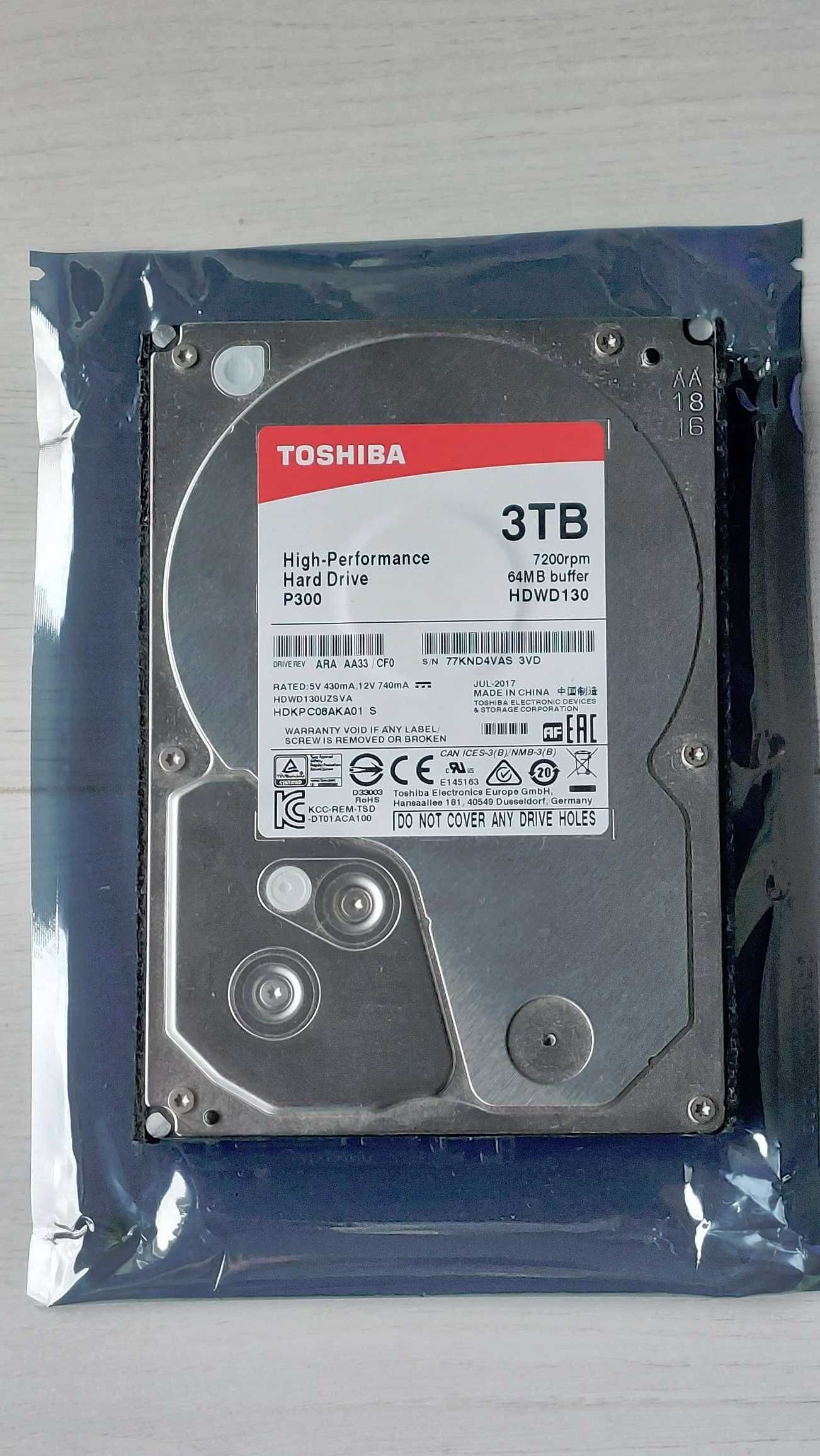 Dysk Twardy HDD TOSHIBA P300 3TB 7200obr 3.5 cala HDWD130UZSVA