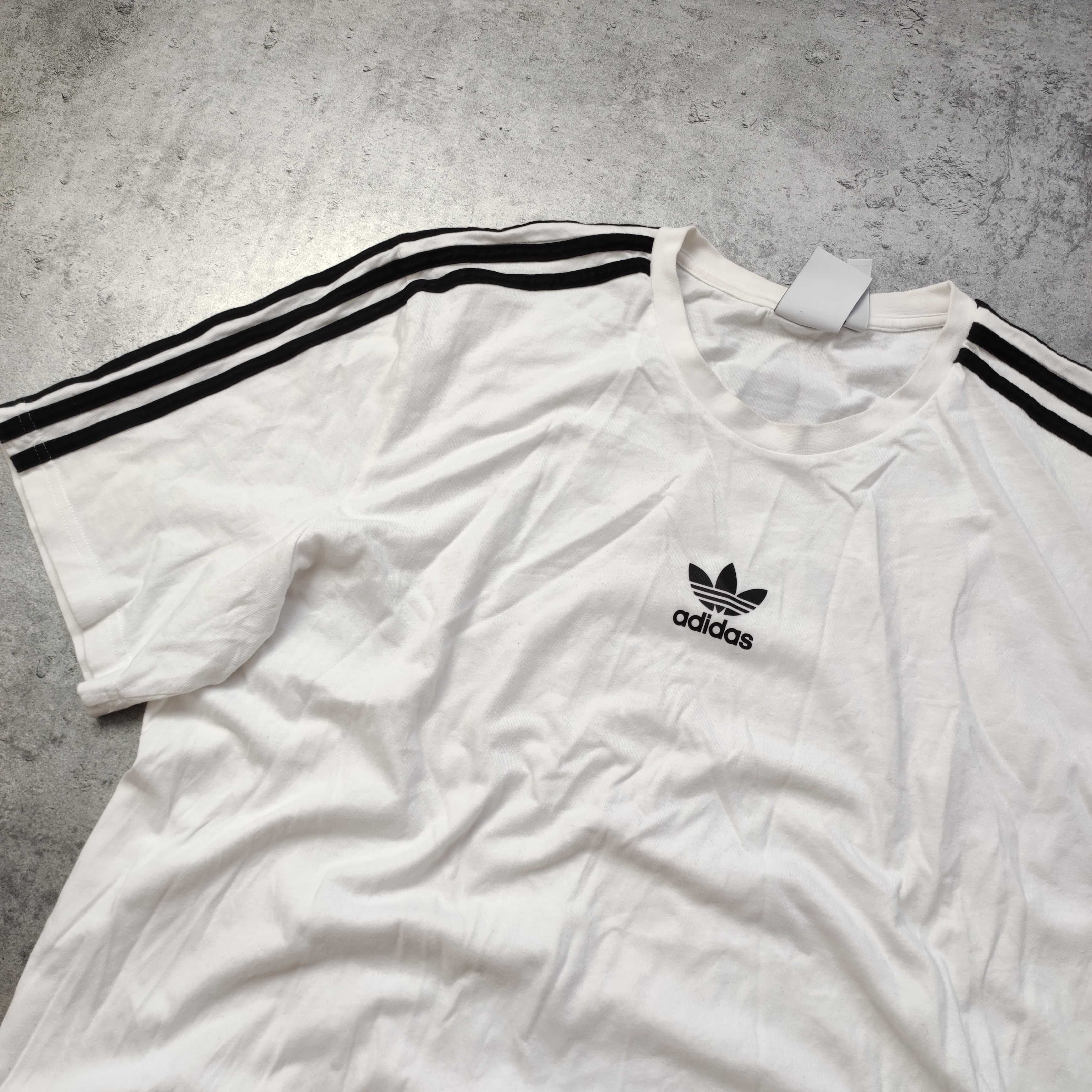 MĘSKA Koszulka Bawełna PREMIUM Sport Casual Adidas Duże Logo Plecy