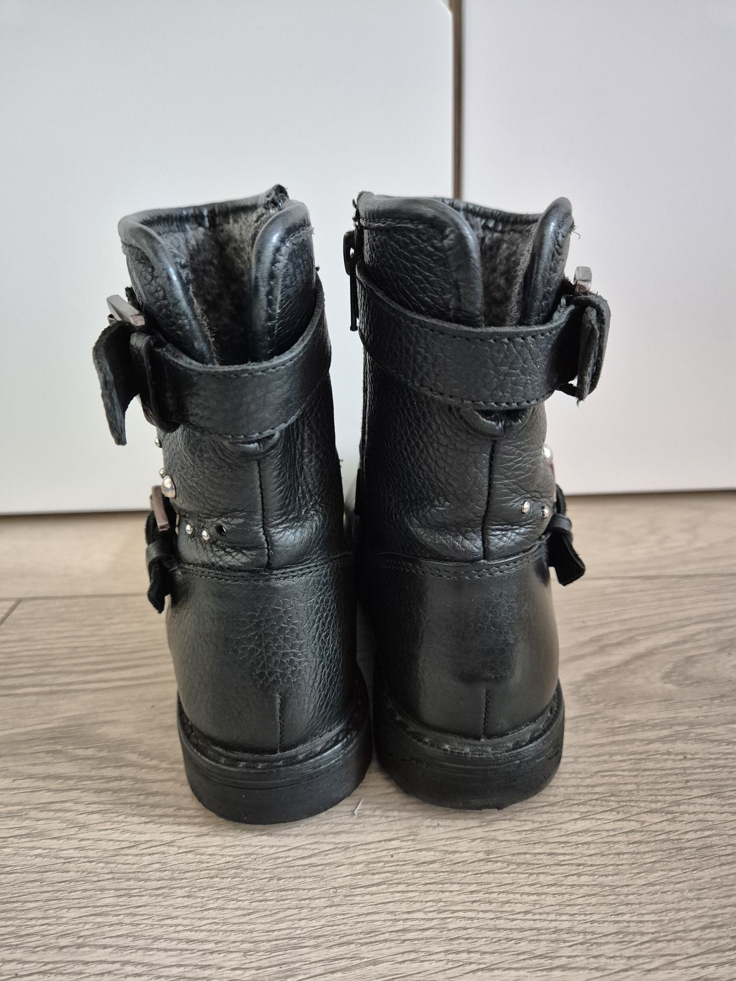 Kozaki botki Lasocki zimowe skórzane r. 32 czarne buty skóra sztyblety