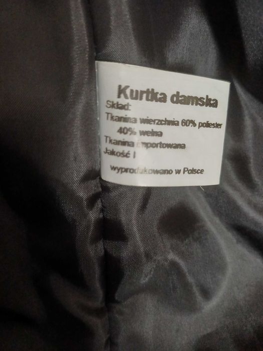 Płaszczyk jesienno/zimowy r.38 40% wełny