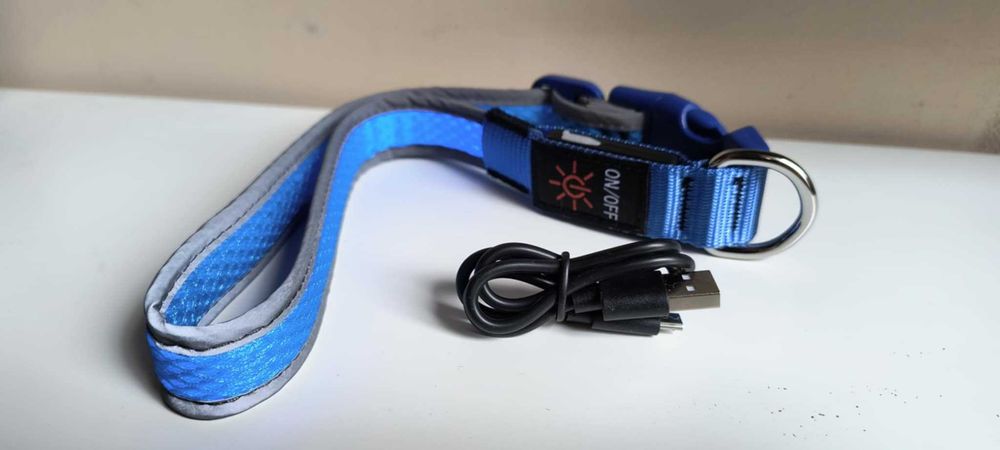 Świecąca Obroża LED Niebieska