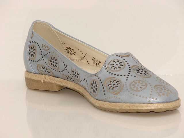 Balerinki skóra niebieskie LAMELIA 40C1162 r. 36 SALE !!!