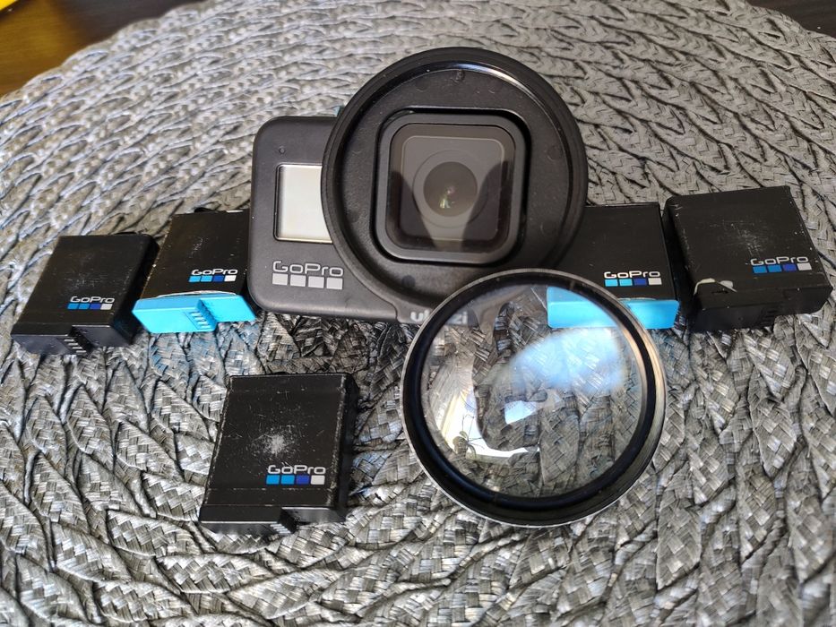 Kamer GoPro 8 + 5 baterii + adapter + szkło