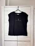 Czarna koszulka t-shirt z krótkim rękawem XL Reserved damska bluzka