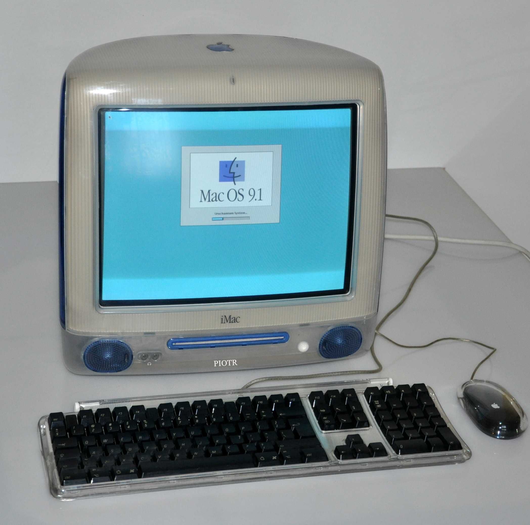 APPLE iMAC G3 z MAC OS 9.1PL z klawiaturą,myszką. Zestaw Retro .