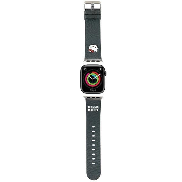 Pasek Hello Kitty do Apple Watch 38/40/41mm, Czarny z Kotkiem