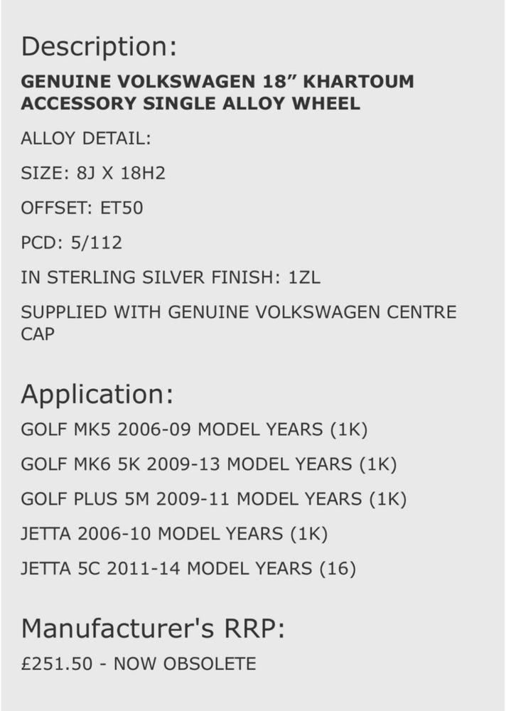 Felgi Volkswagen oe golf 5 6 7 18 cali 5x112 Karthoum GTI GTD R-LINE
