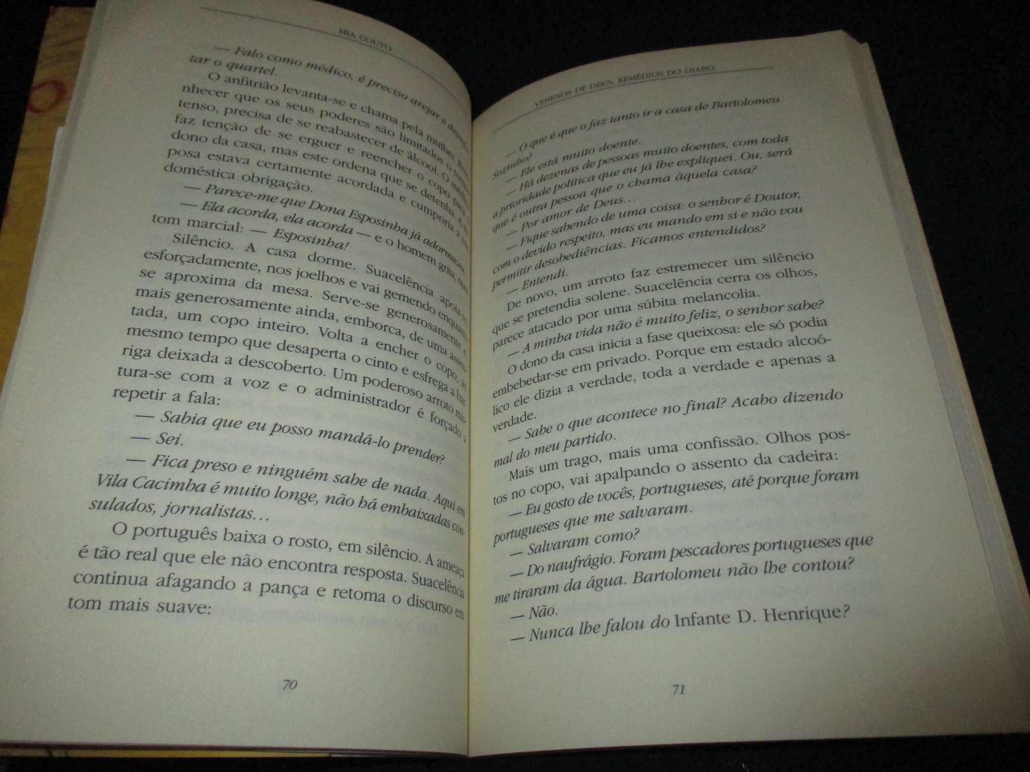 Livro Venenos de Deus Remédios do Diabo Mia Couto 1ª edição Caminho