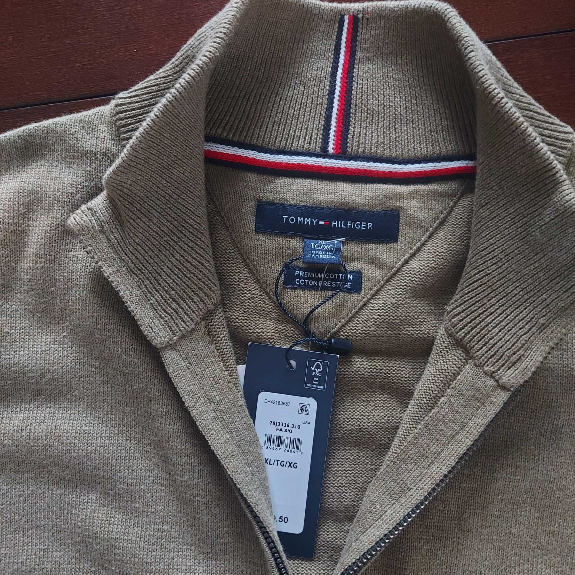 Tommy Hilfiger  oryginalny MĘSKI sweter oliwkowy XL z USA