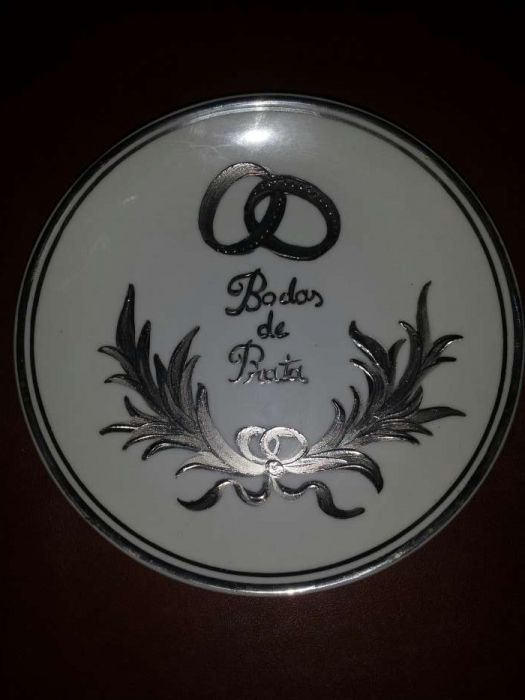 Prato Bodas de Prata...Pintado á Mão...