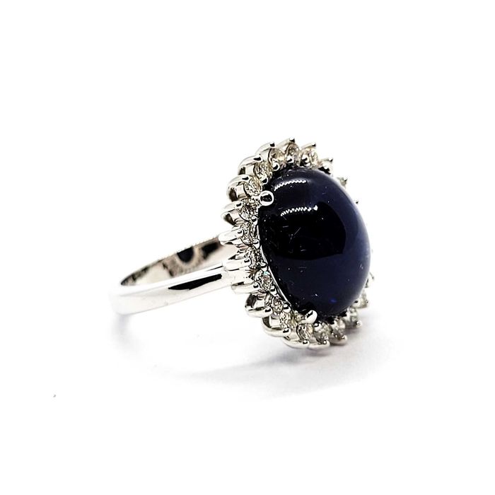 Pierścionek szafir 11,53 ct diamenty złoto pr. 585 likwidacja -60%