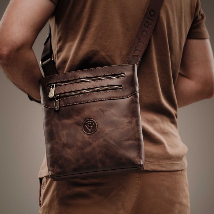 Сумка через плечо мужская / Чоловіча шкіряна сумка VS048