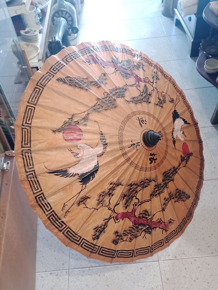 Chapéu de sol antigo chinês - artigo colecionável