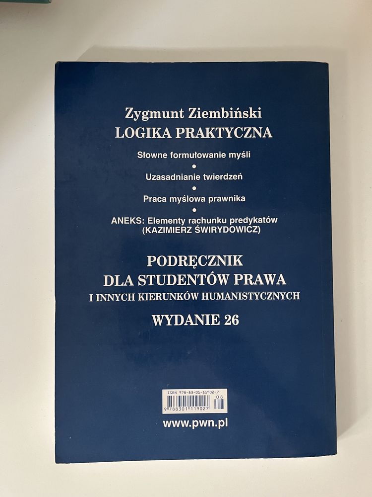 Logika praktyczna wydanie 26 podręcznik Zygmunt Ziembiński
