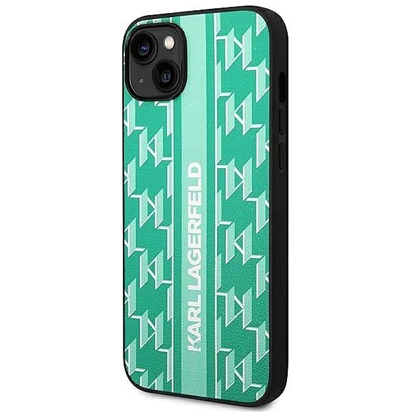 Etui Karl Lagerfeld Monogram Stripe na iPhone 14 - zielone