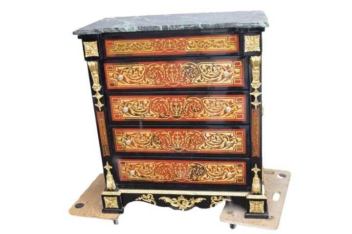 SZAFA Komoda BOULLE szafa MARMUR brąz