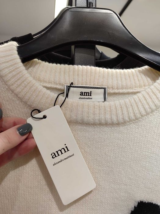 Светр AMI Paris Ami De Coeur Oversize Sweater Off White