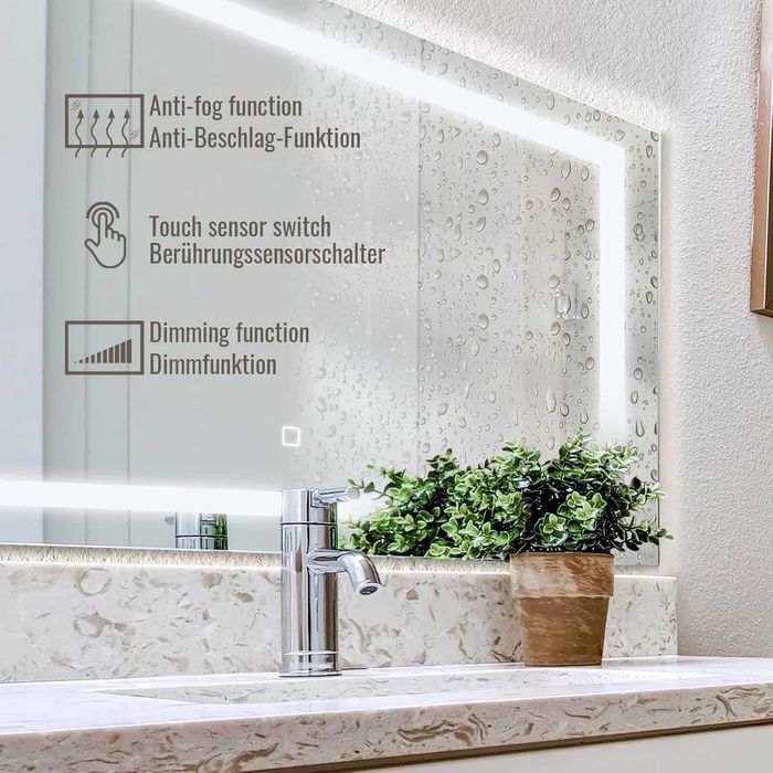 Nowe lustro łazienkowe / lusterko ścienne / szkło / LED / IP44  !K321!