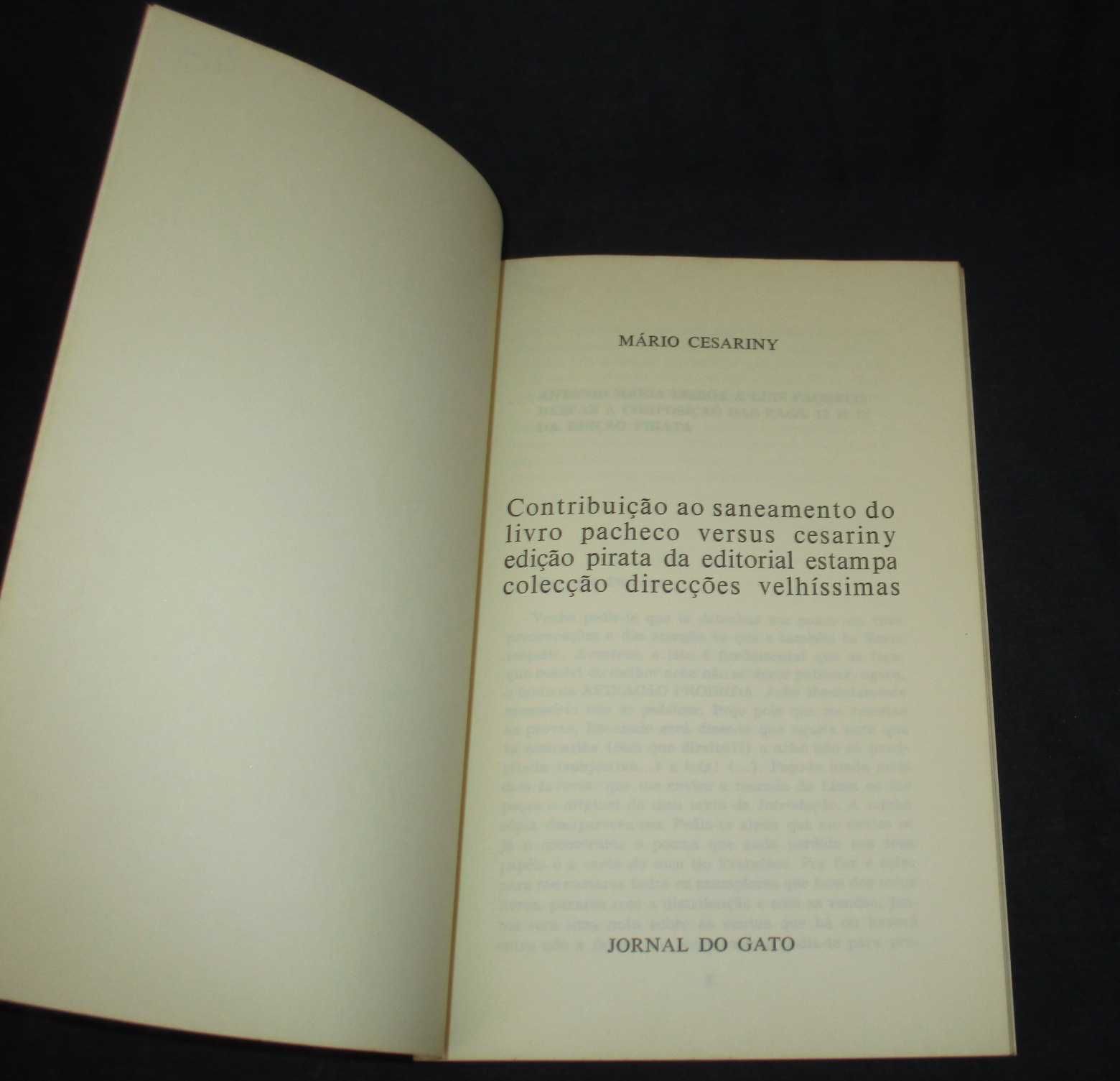 Livro Jornal do Gato Mário Cesariny 1ª edição 1974