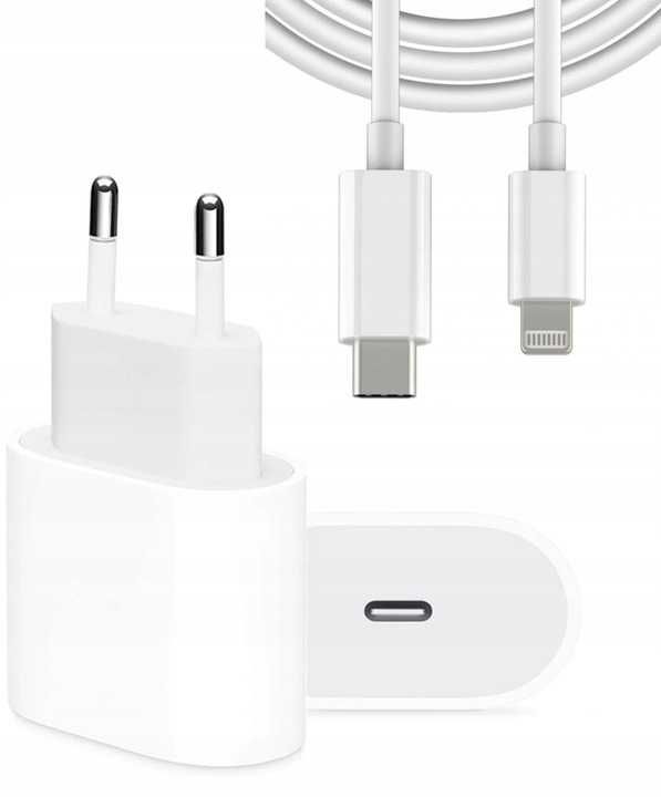 Ładowarka Kabel Zestaw do Ładowania IPhona Apple USB-C Kostka + GRATIS