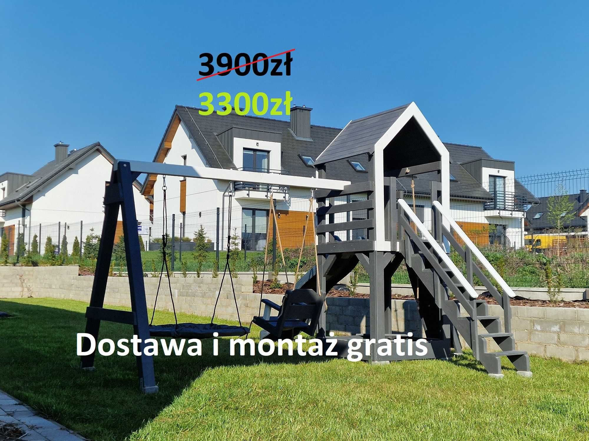 Plac zabaw - nowoczesna wieża z huśtawkami