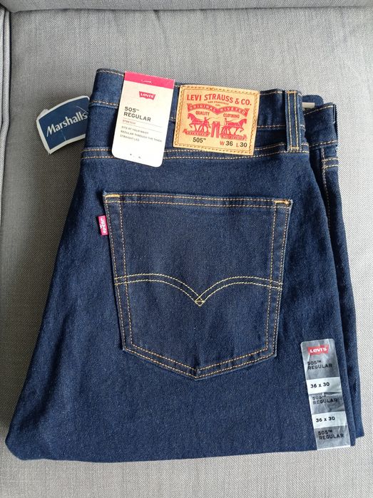 Oryginalne spodnie jeansowe Levi's Strauss 505 Regular nowe za1/3 ceny