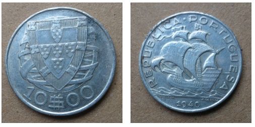 Moeda em prata 10 ESCUDOS de 1940