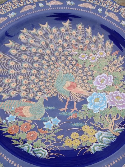Prato decorativo chinês em porcelana