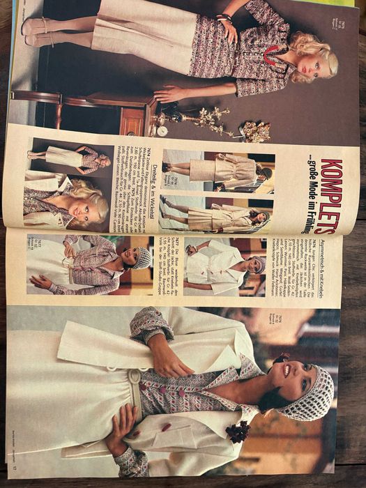 Styczeń 1976 Burda magazyn mody z wykrojami wzorami w niemieckim
