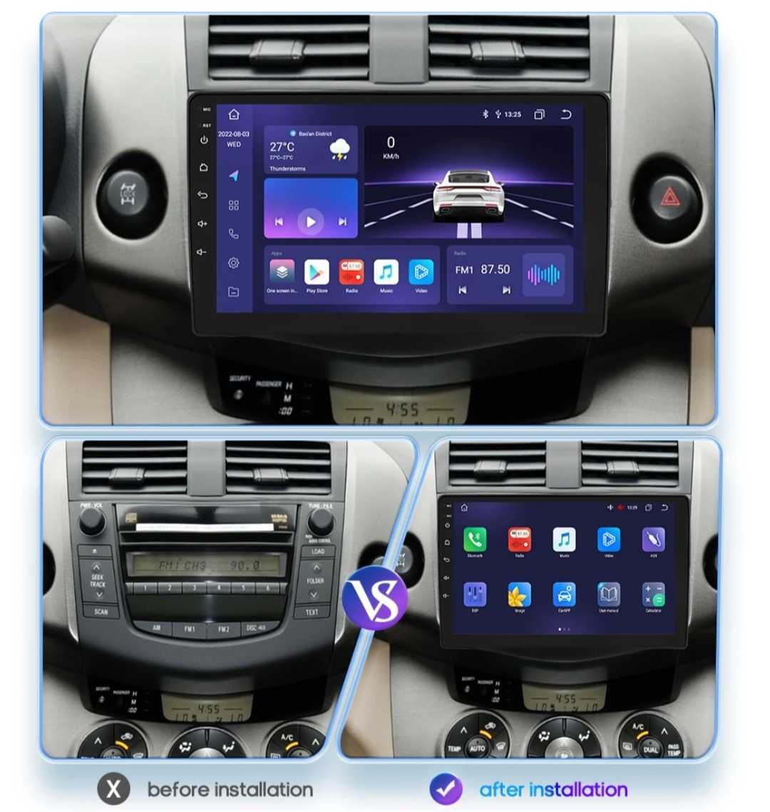 radio GPS nawigacja kolor 3D dotyk 9 cali KAMERA android TOYOTA RAV4