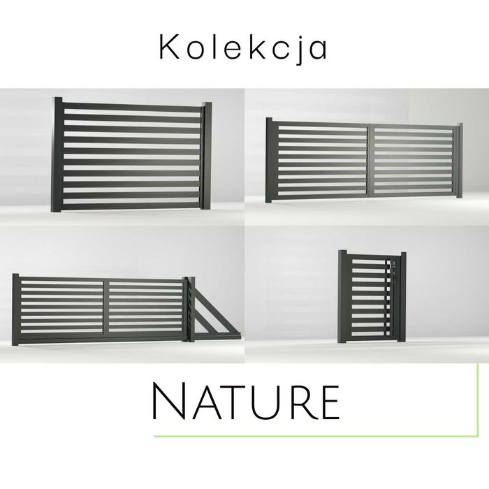 Bramy brama ogrodzeniowa przesuwna Aluminiowa Malowana proszkow RAL