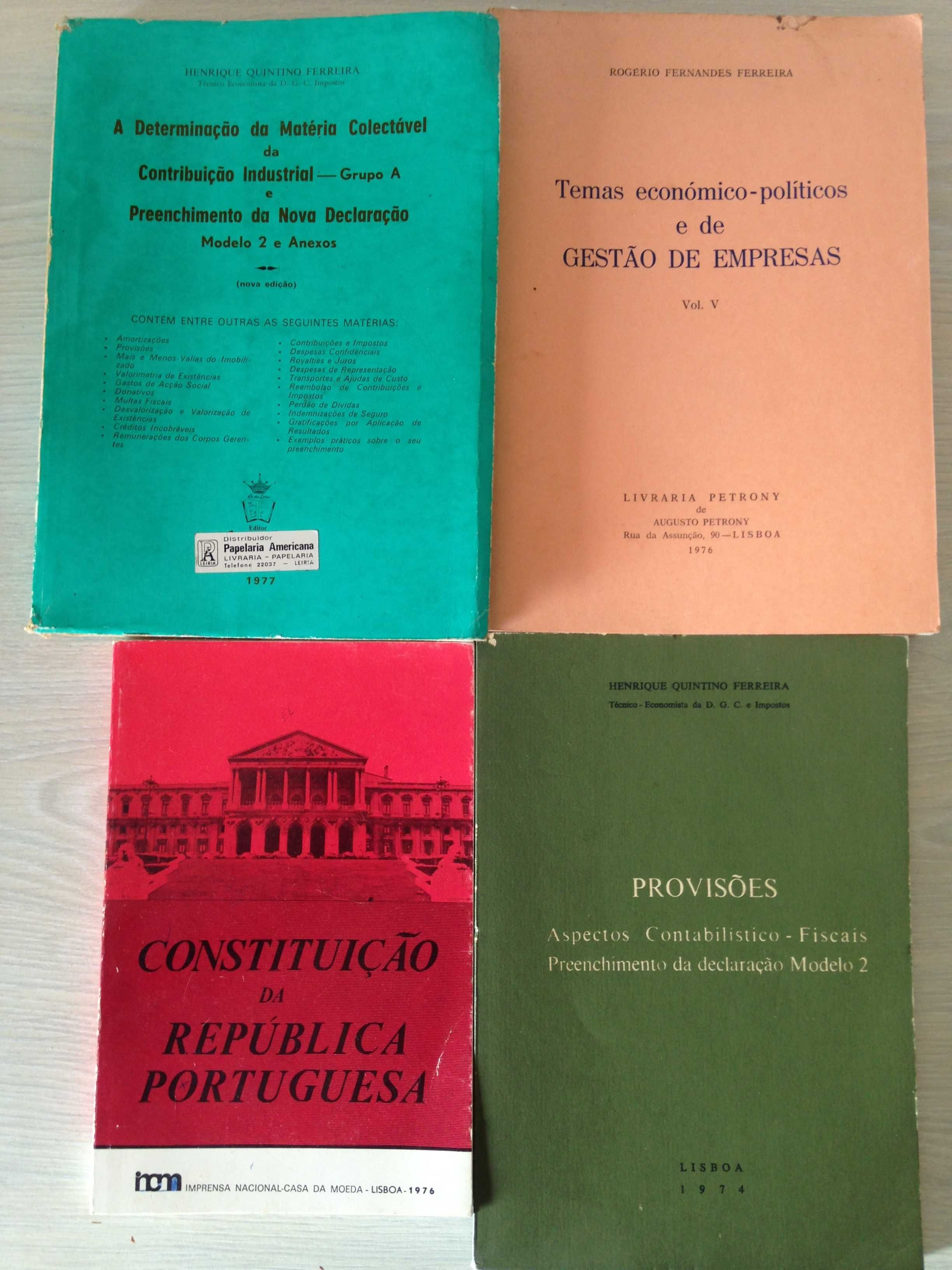 Livros antigos de Contabilidade, Gestão, Economia e Direito