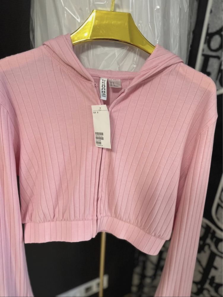 Krótka bluza z kapturem na zamek H&M S
