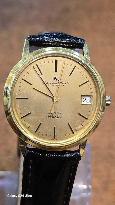 IWC Schaffhausen Flatline złoty zegarek 18K