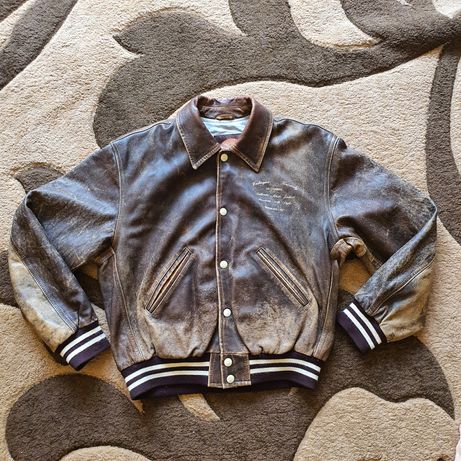 Кожаная куртка бомбер бейсбол Redskins винтажная Vintage шкіряна пілот
