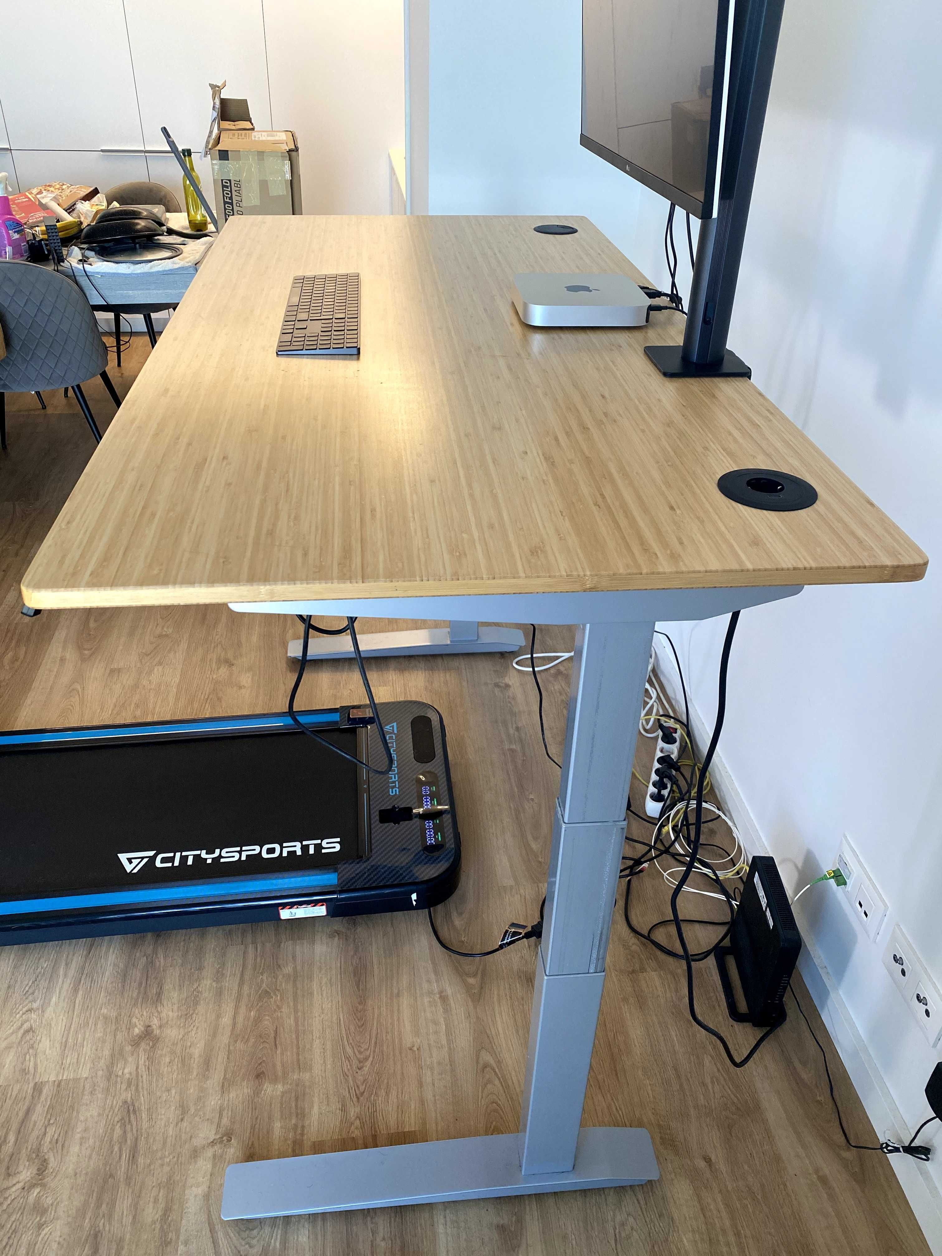 Setup Completo - Secretária Elétrica + Monitor 4K + Mac Mini M1