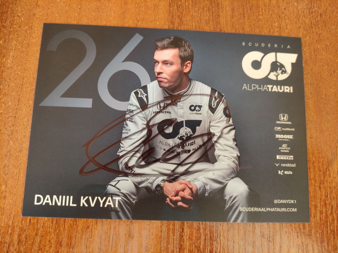 Autograf - Daniił Kwiat Daniil Kvyat (F1) Formula One Formuła Jeden