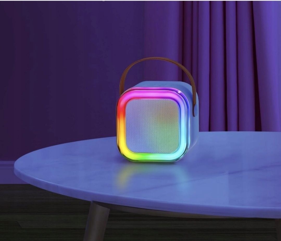 GŁośnik KARAOKE + Mikrofon Głośnik Bluetooth Bezprzewodowy USB RGB